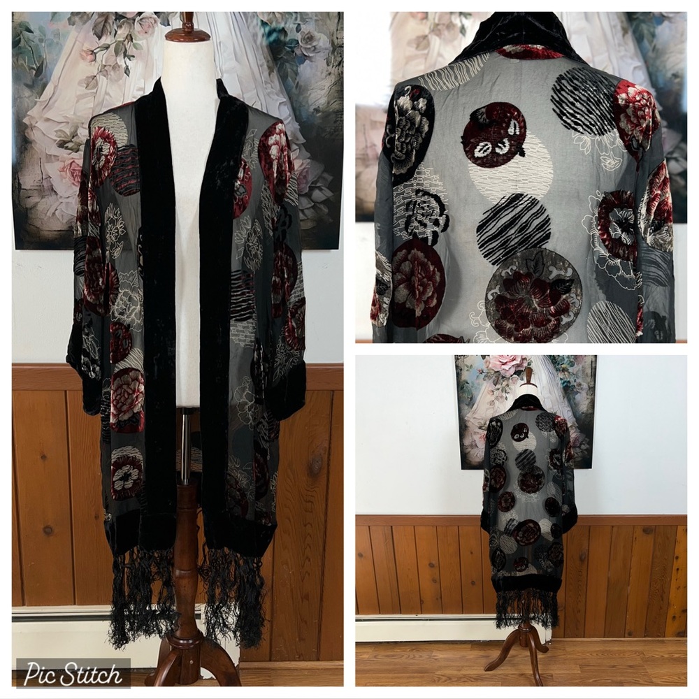 Gorgeous WinterSilks Flocked Velvet Silk Kimono!